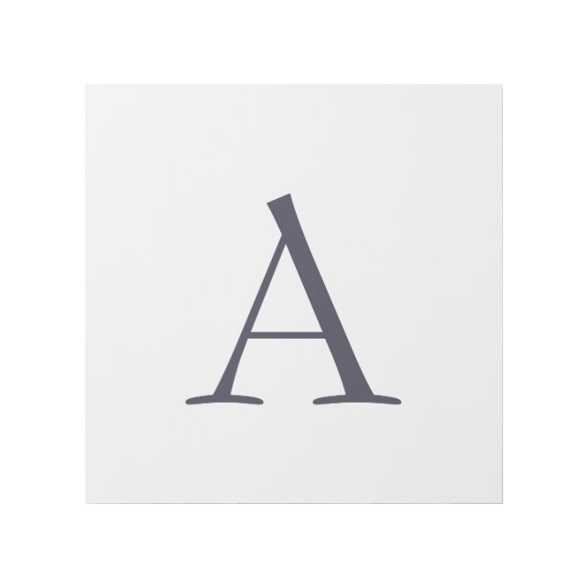 Blue Plain Elegant Modern Monogram Initial Gallery Wrap (Front)