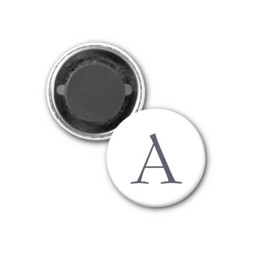 Blue Plain Elegant Modern Monogram Initial Magnet