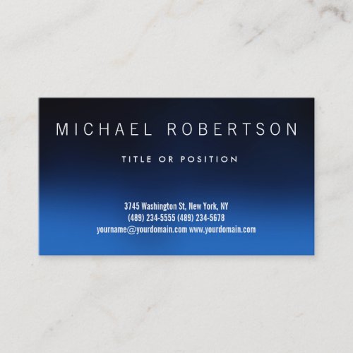 Blue Plain Modern Business Card