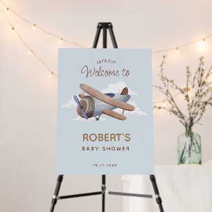 Blue Plane Birthday, Time Flies Airplane Foam Board