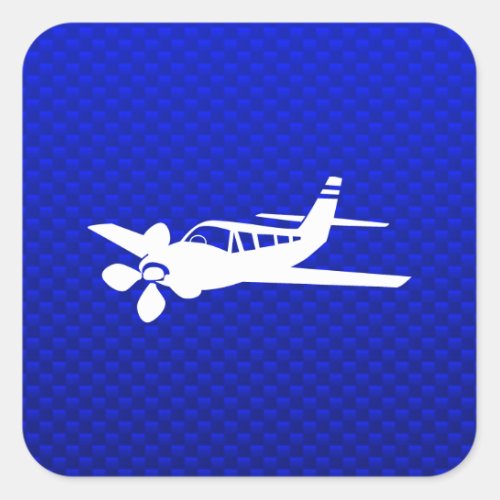 Blue Plane Square Sticker