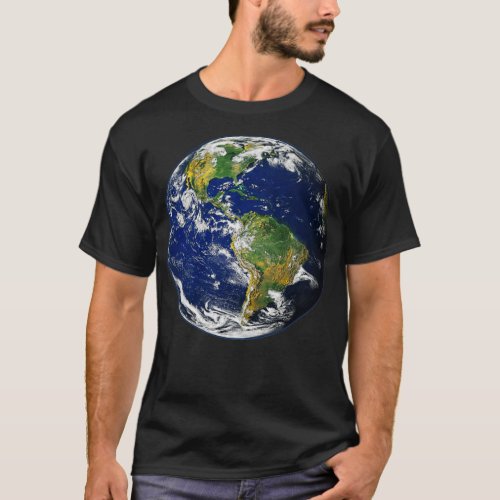 Blue Planet Earth From Space T_Shirt