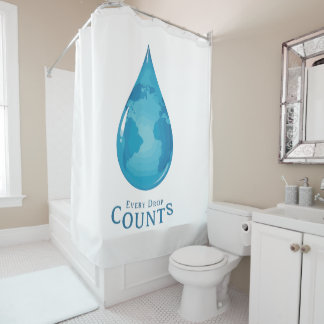 "Blue Planet Flow – Eco Message Shower Curtain