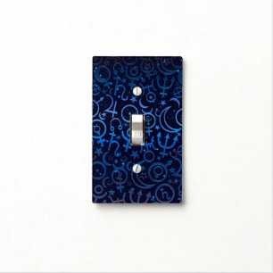 Blue Planetary Symbols Mystical Universe Planets Light Switch Cover