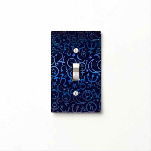 Blue Planetary Symbols Mystical Universe Planets Light Switch Cover