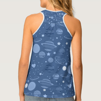 Blue planets celestial tank top