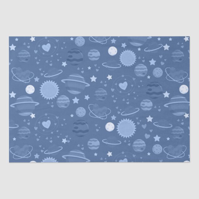 Blue planets tissue paper (Front)
