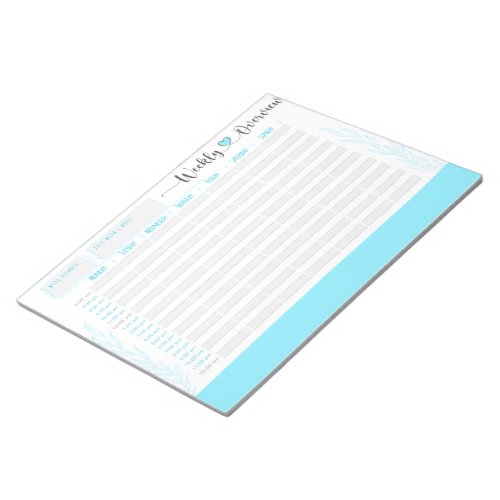 Blue planner and organizer hour by hour notepad