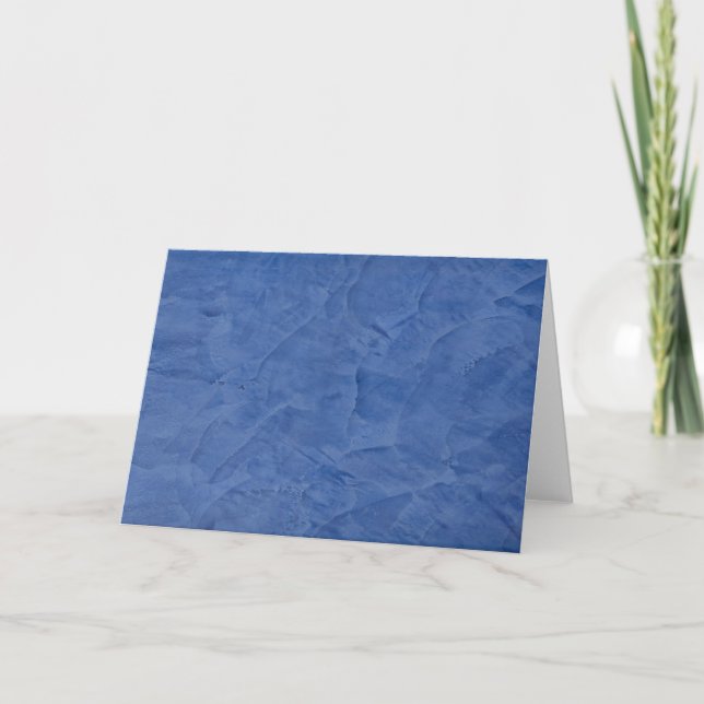 Blue Plaster Blank Greeting Card (Front)