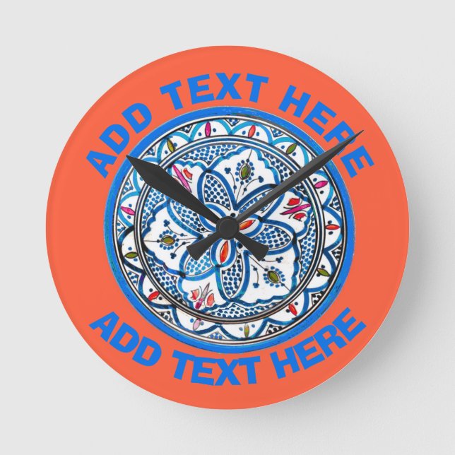 Blue Plate Clock Face, add text,  (Front)
