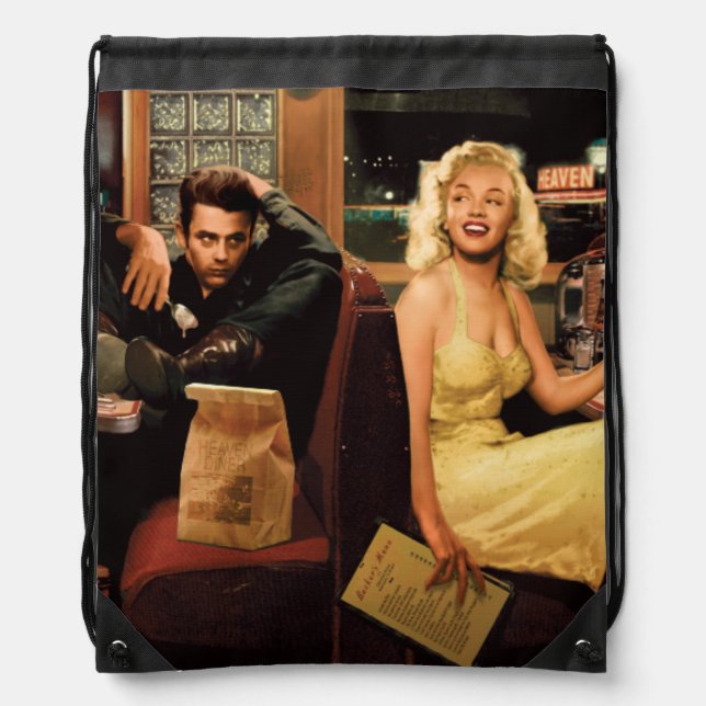 Blue Plate Drawstring Bag (Front)