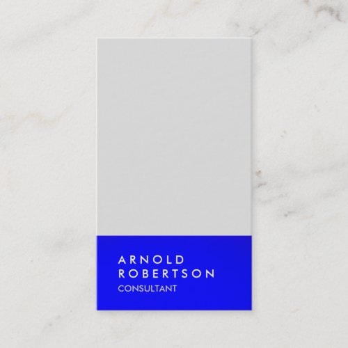 Blue Platinum Grey Trendy Modern Minimalist Simple Business Card