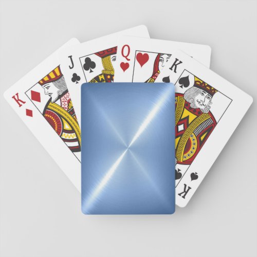 Blue Platinum Stainless Shiny Metal Poker Cards