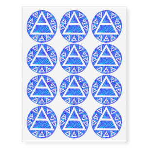 Blue Platos Air Sign Triad Wearable Art Temporary Tattoos