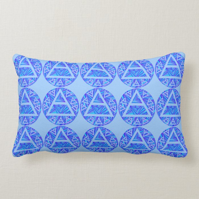 Blue Plato's Air Symbol Pattern Home Decor Pillow