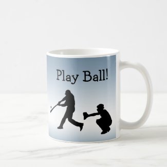 Blue Play Ball Baseball Sports Mug