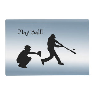 Blue Play Ball Baseball  Sports Placemat