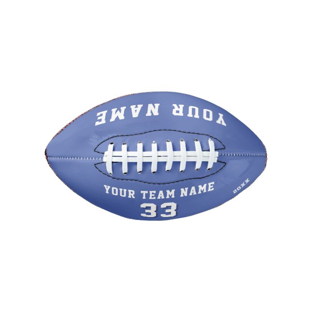 Blue Player Name Number and Team Name Football (Front)