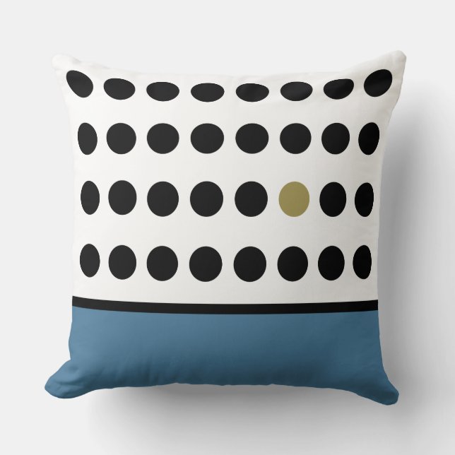 Blue Playful Dots Throw Pillow (Front)