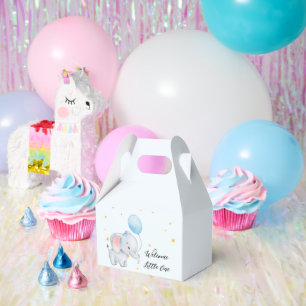 Blue Playful Elephants Favor Boxes