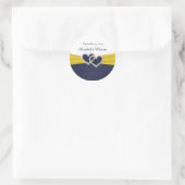Blue pleats and Diamond Hearts Round Sticker (Bag)