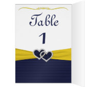 Blue Pleats and Diamond Hearts Table card (Inside (Left))