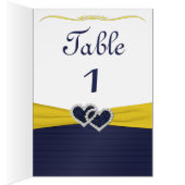 Blue Pleats and Diamond Hearts Table card (Inside (Right))