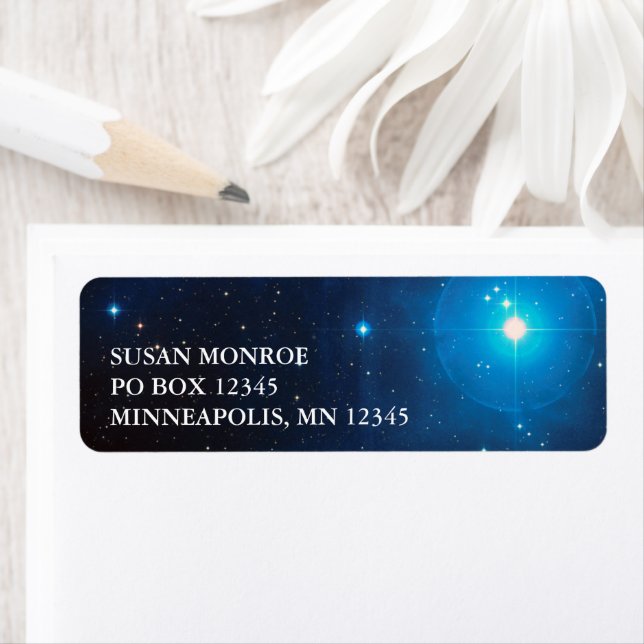 Blue Pleiades Constellation Photo Label (Insitu)
