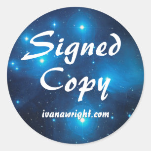 Blue Pleiades Space Photo Signed Copy with URL Classic Round Sticker