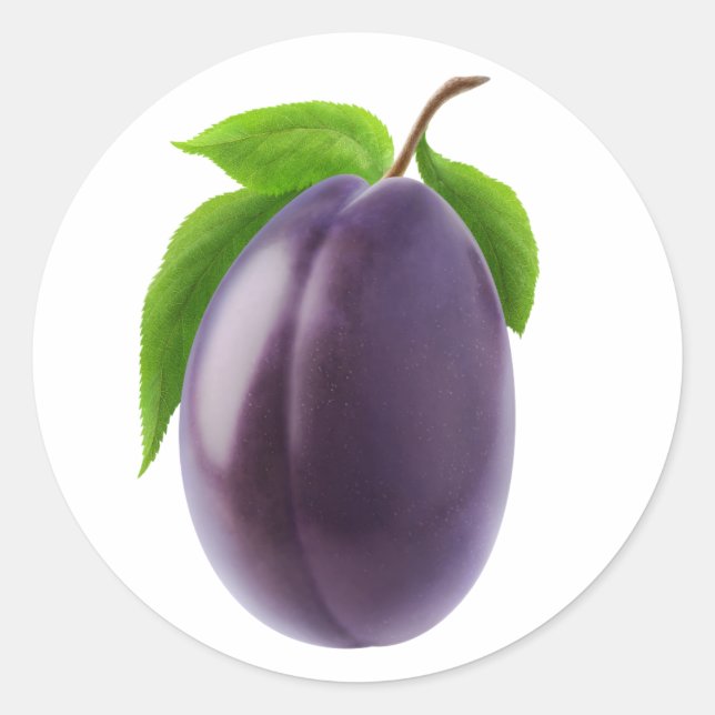 Blue plum classic round sticker (Front)