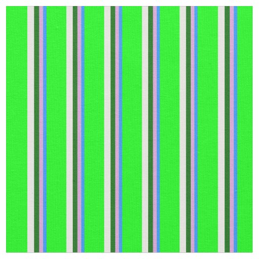 Blue, Plum, Dark Green, White & Lime Pattern Fabric