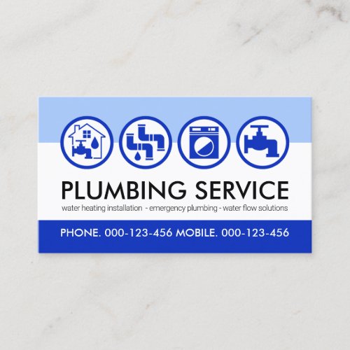 Blue Plumber Tools Icon Plumbing Business Card