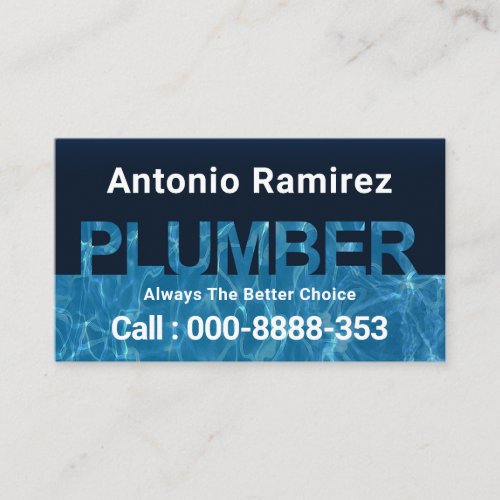 Blue Plumber Water Surface Business Card