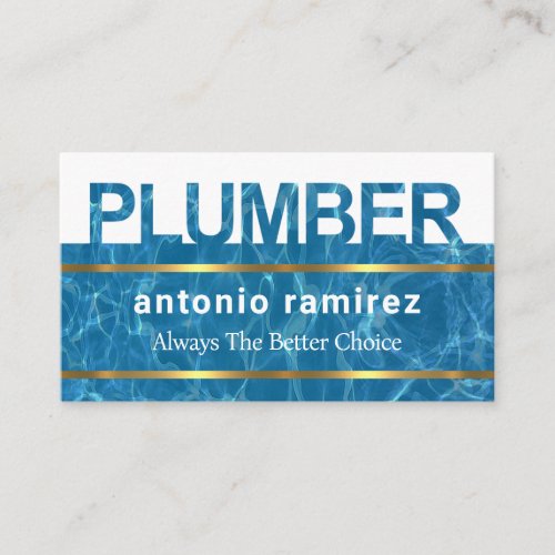 Blue Plumber Water Surface Plumbing Business Card