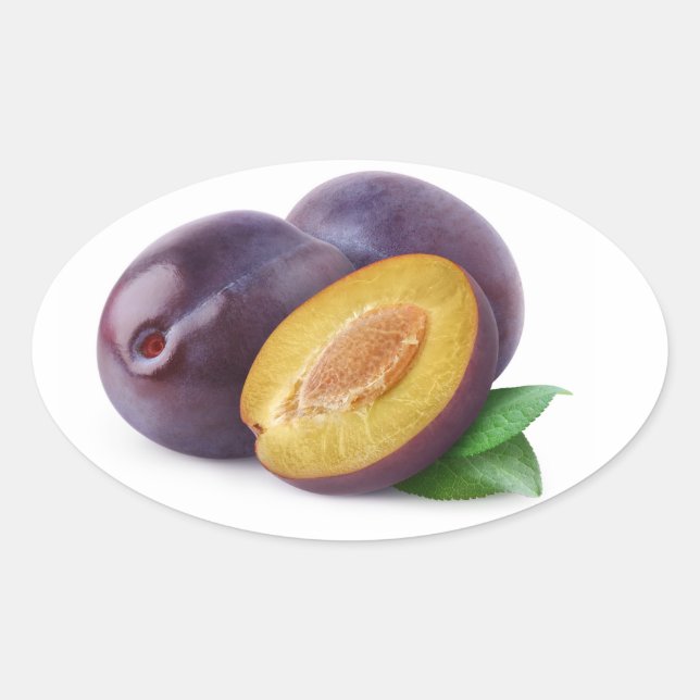 Blue plums oval sticker (Front)