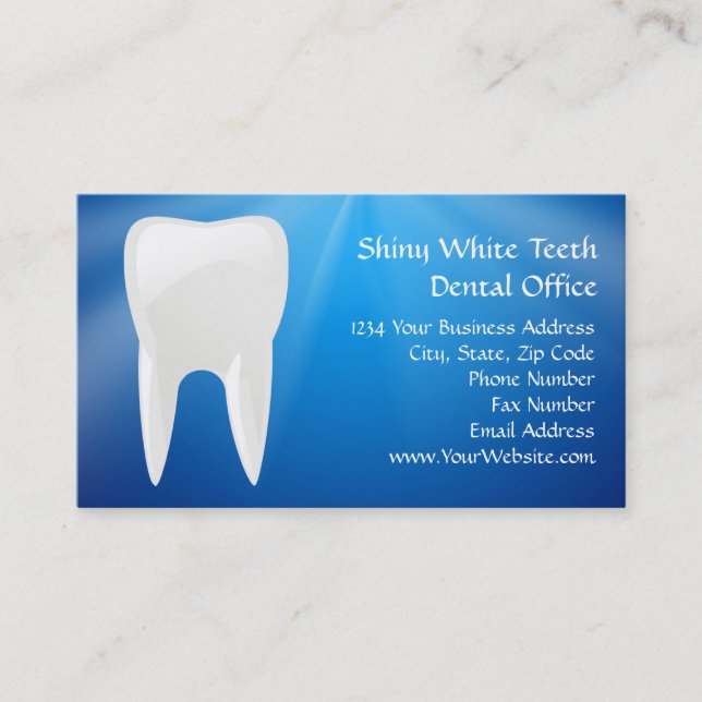 Blue Plunge Dental or Dentist Office Business Card (Front)