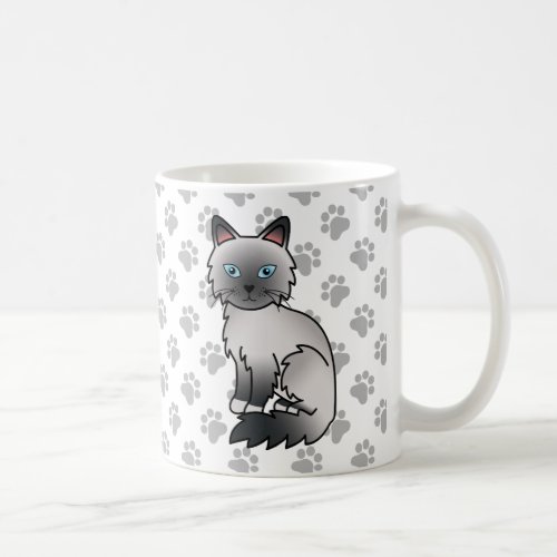 Blue Point Birman  Ragdoll Cartoon Cat  Paws Coffee Mug