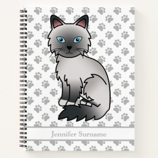 Blue Point Birman / Ragdoll Cat &amp; Custom Text Notebook