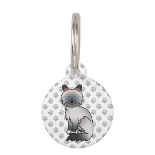 Blue Point Birman / Ragdoll Cat & Pet's Info Pet ID Tag