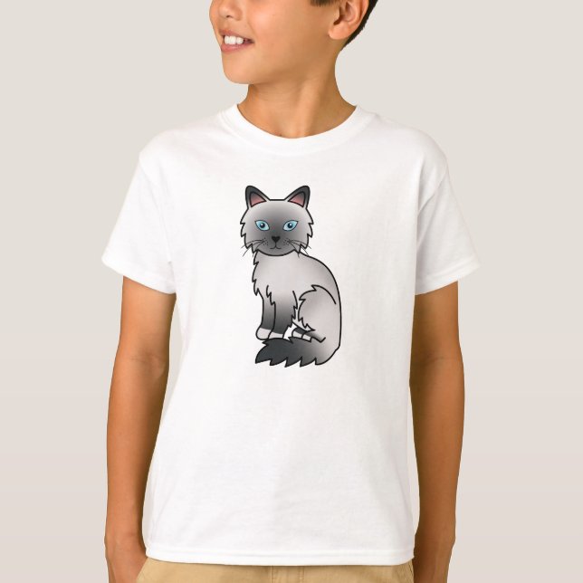 Blue Point Birman / Ragdoll Cat T-Shirt (Front)