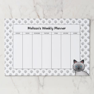 Blue Point Birman / Ragdoll Cat Weekly Planner Paper Pad