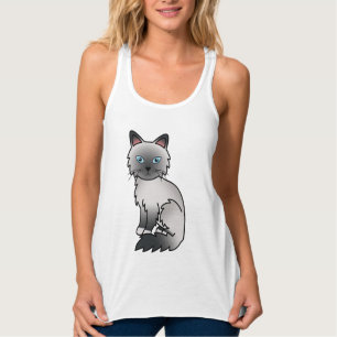 Blue Point Birman / Ragdoll Cute Cartoon Cat Tank Top