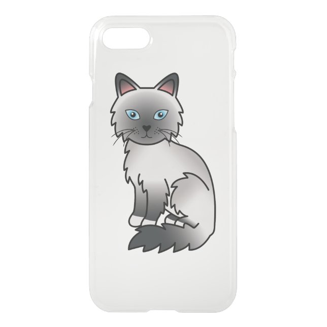 Blue Point Birman / Ragdoll Cute Cartoon Cat Uncommon iPhone Case (Back)