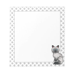 Blue Point Birman / Ragdoll Cute Cat & Paws Notepad