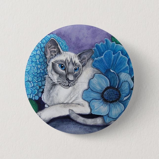 Blue Point Siamese cat Button (Front)