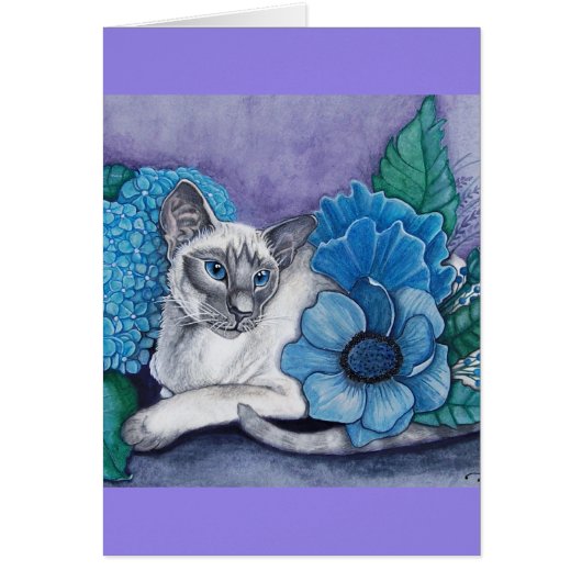 Blue Point Siamese cat Cards (Front)