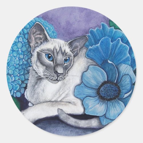 Blue Point Siamese cat Classic Round Sticker