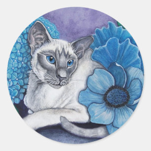 Blue Point Siamese cat Classic Round Sticker