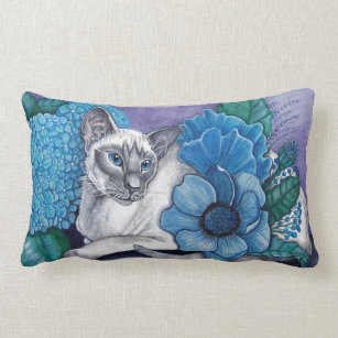 Blue Point Siamese cat Lumbar Pillow
