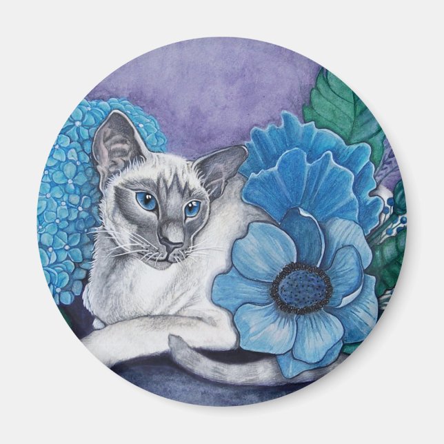 Blue Point Siamese cat Magnet (Front)